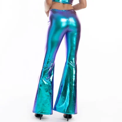 Shiny Holographic Flare Pants - Image 4