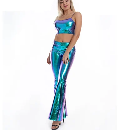 Shiny Holographic Flare Pants - Image 5