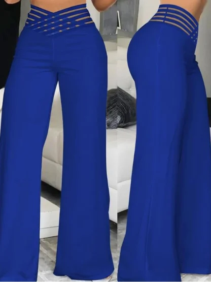 Mesh Waist Sexy Flare Pants - Image 5