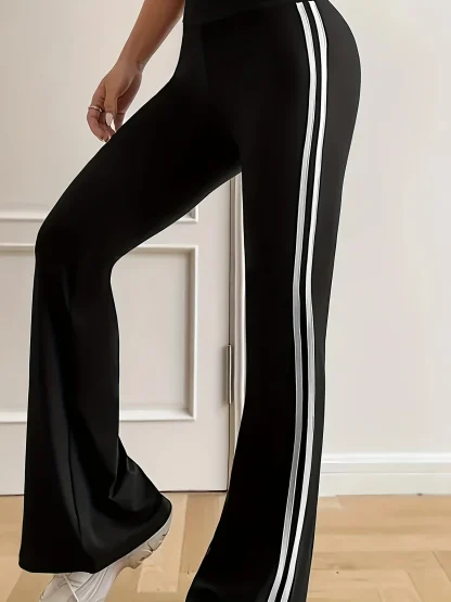 Casual Striped Flare Pants - Image 2