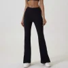 Plain Color Slit Flare Pants - Image 2