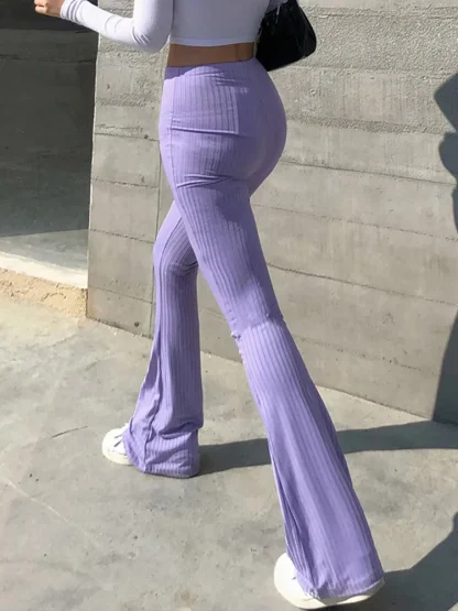 Knitted High-waist Flare Pants - Image 6