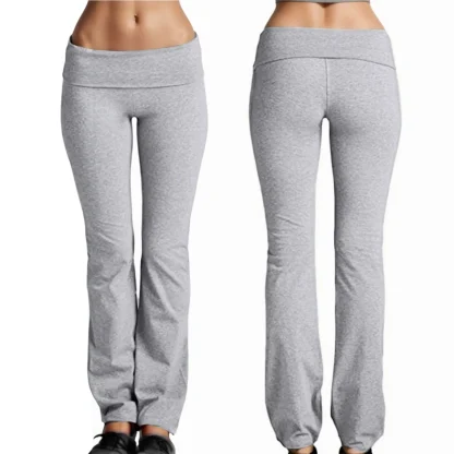 Elastic Low Waist Flare Pants - Image 5