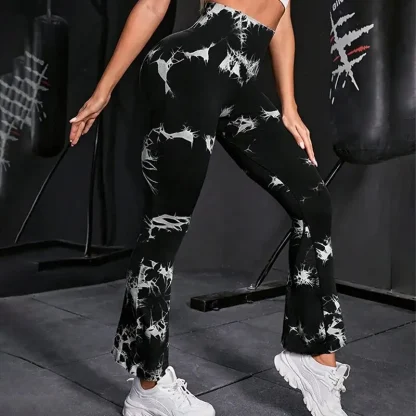 Seamless Tie Dye Flare Pants - Image 6