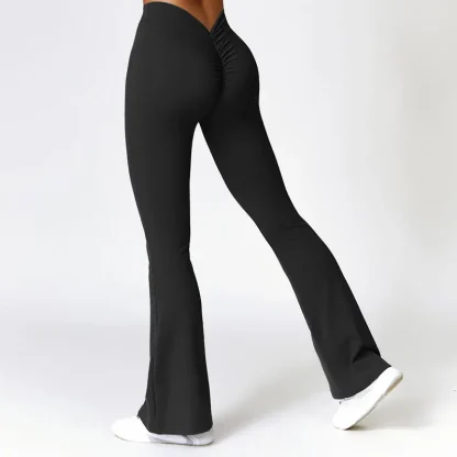 Sexy Scrunch Solid Flare Pants - Image 6