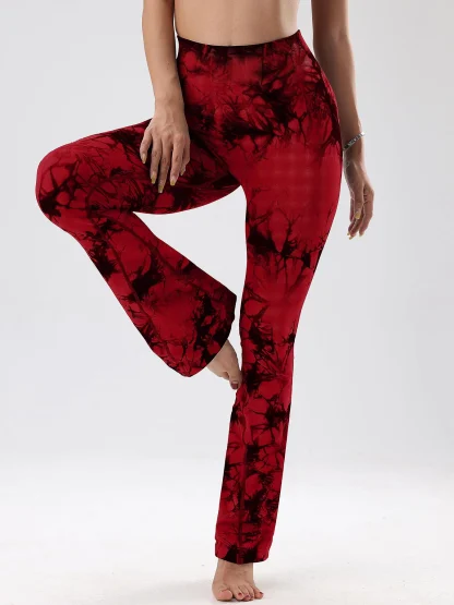 High-waist Tie Dyed Flare Pants - Image 4