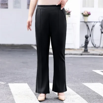 Plus Size Solid Color Flare Pants - Image 2