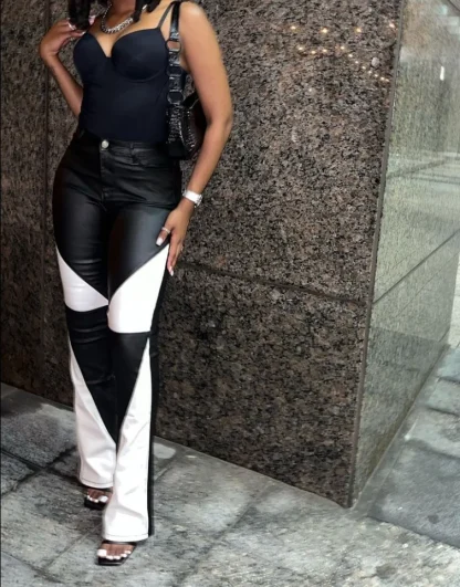 Two Tone Stylish Flare Pants - Image 5
