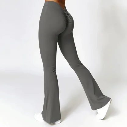 Sexy Scrunch Solid Flare Pants