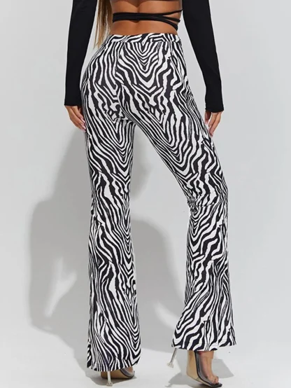 Zebra Patterned Flare Pants - Image 2