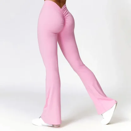 Sexy Scrunch Solid Flare Pants - Image 5