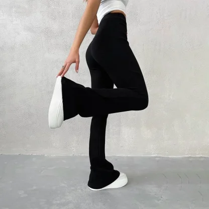 Elastic High-waist Flare Pants - Image 3