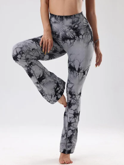 High-waist Tie Dyed Flare Pants - Image 5