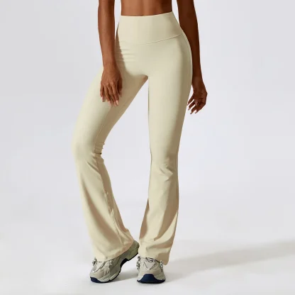 High-waist Plain Color Flare Pants - Image 6