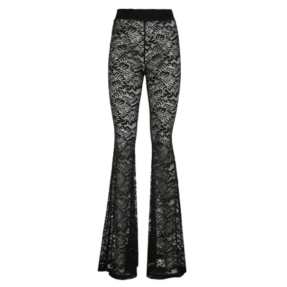 Sheer Lace Bell Flare Pants - Image 5