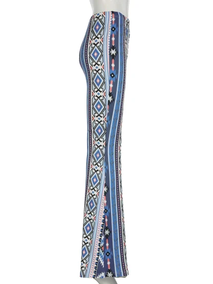 Boho-style Printed Flare Pants - Image 2