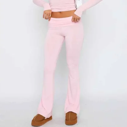 Casual Solid Color Flare Pants - Image 6