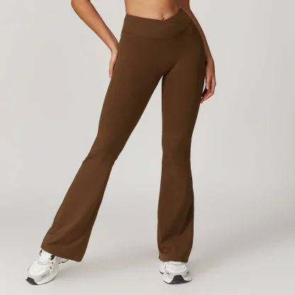Plain Color Fitness Flare Pants - Image 5