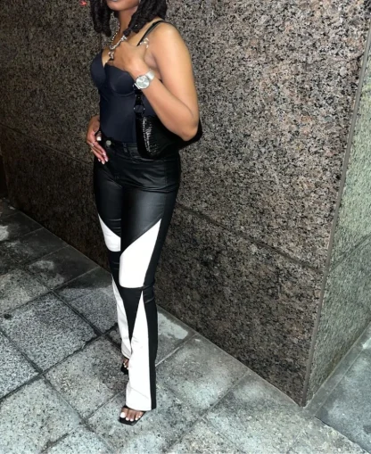 Two Tone Stylish Flare Pants - Image 6
