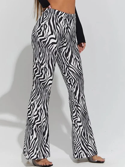 Zebra Patterned Flare Pants - Image 4