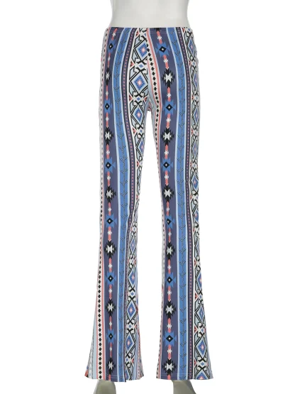 Boho-style Printed Flare Pants - Image 3