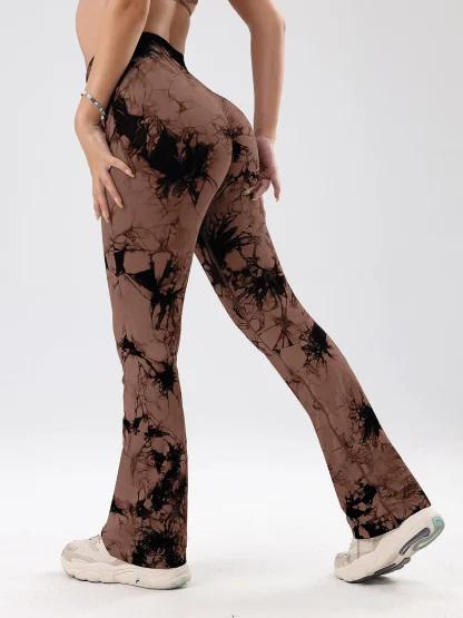 High-waist Tie Dyed Flare Pants