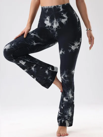 High-waist Tie Dyed Flare Pants - Image 3
