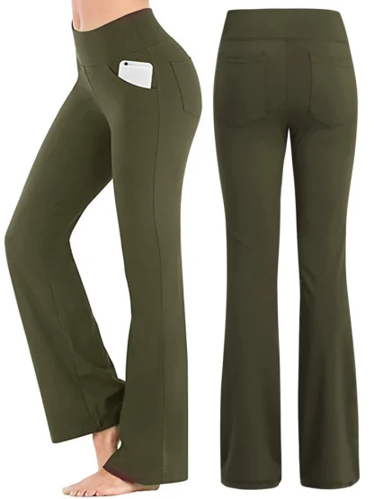 High-waist Solid Color Flare Pants - Image 6