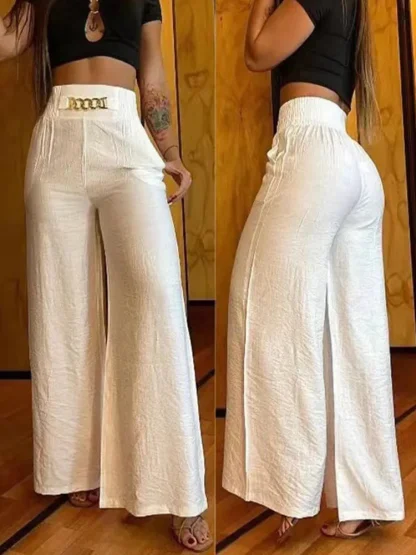 Chic Wide Leg Flare Pants - Image 4