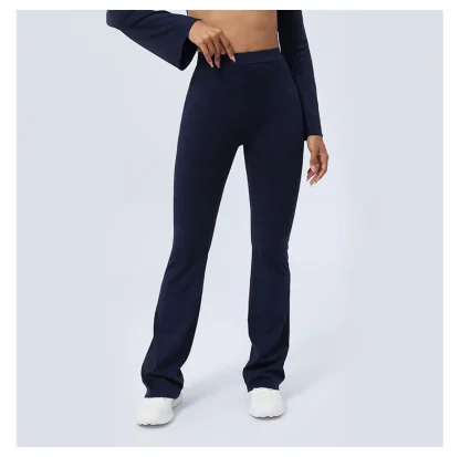 Solid Color Yoga Flare Pants - Image 6