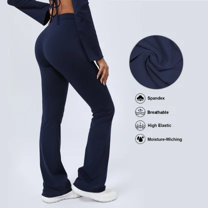 Solid Color Yoga Flare Pants - Image 7