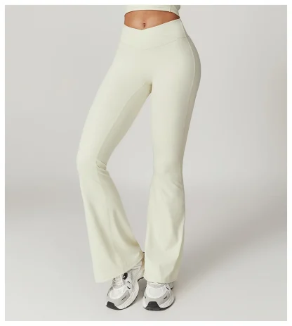 Plain Color Fitness Flare Pants - Image 6