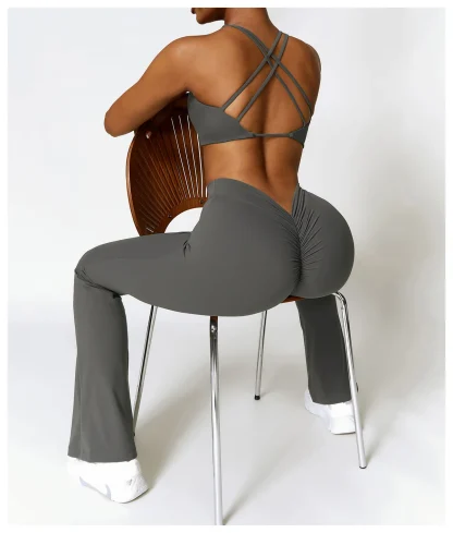 Sexy Scrunch Solid Flare Pants - Image 2