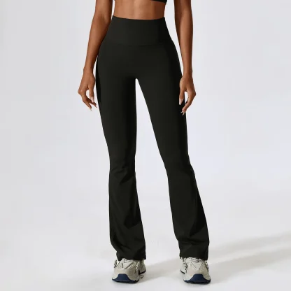 High-waist Plain Color Flare Pants - Image 4