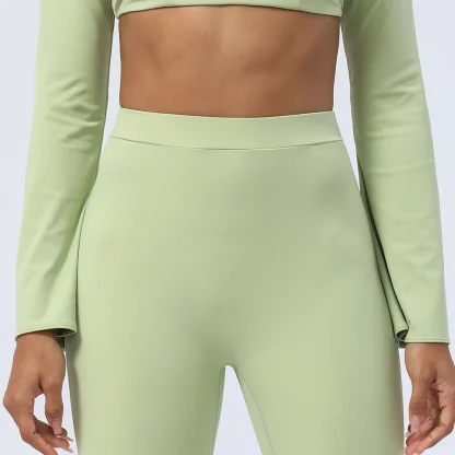 Solid Color Yoga Flare Pants - Image 2