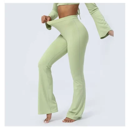 Solid Color Yoga Flare Pants - Image 3