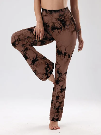 High-waist Tie Dyed Flare Pants - Image 2