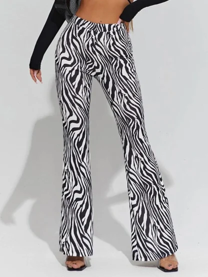 Zebra Patterned Flare Pants