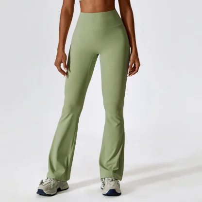 High-waist Plain Color Flare Pants - Image 2
