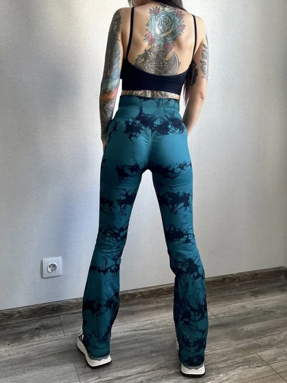Tie Dyed Yoga Flare Pants - Image 7
