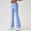 Plain Color Slit Flare Pants - Image 5