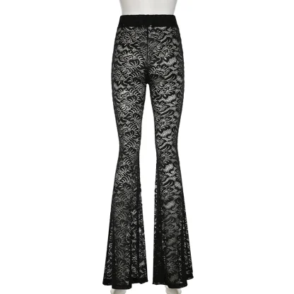 Sheer Lace Bell Flare Pants - Image 6