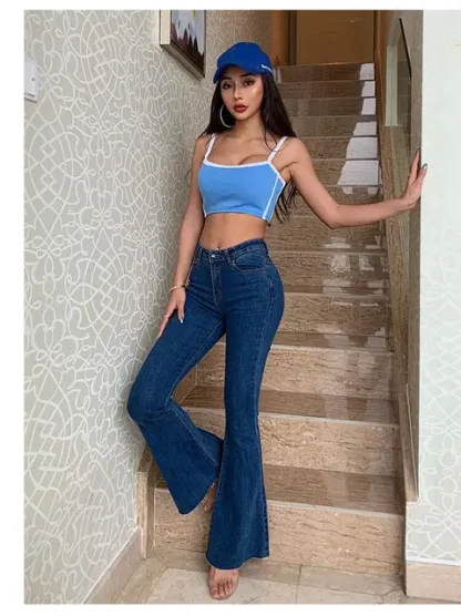Ripped Hem Trendy Flare Pants - Image 2