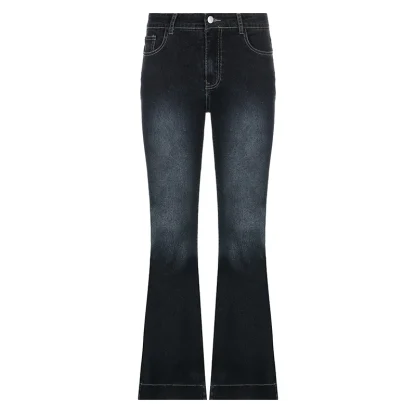 Chic Faded Low-rise Flare Pants - Image 5