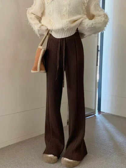 Knitted Cozy Flare Pants - Image 2