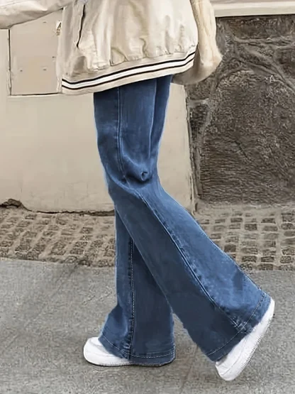Denim Trendy Flare Pants - Image 4