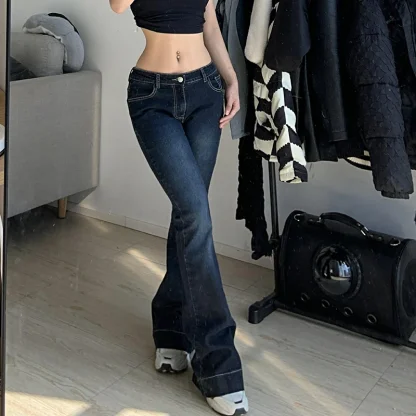 Chic Faded Low-rise Flare Pants - Image 3