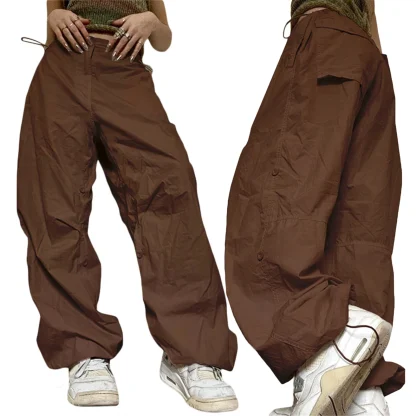 Drawstring Baggy Flare Pants - Image 4
