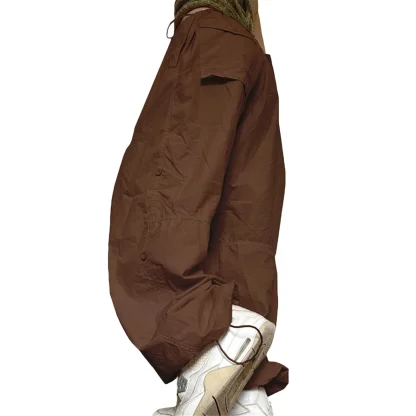 Drawstring Baggy Flare Pants - Image 3