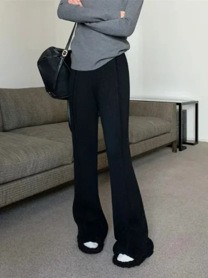 Knitted Cozy Flare Pants - Image 6
